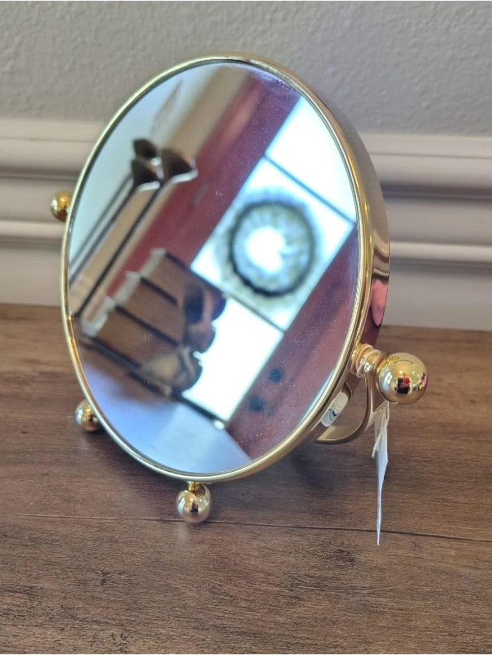 Kimball & Young Gold Plated Solid Brass 4xxxx magnification Table Mirror NWOB